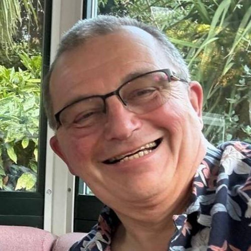 Steve Claydon in his home in Royston