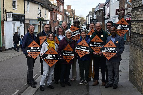 Royston Lib Dems on Royston High Street