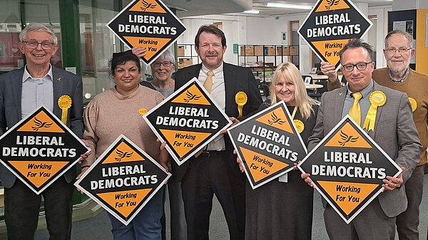 image of lib dem team at Manor by-election count