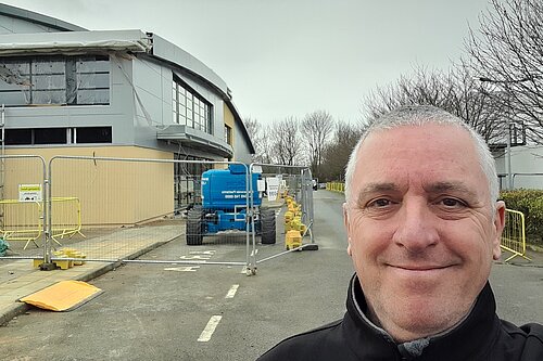 Tim Johnson outside Royston Leisure Centre 