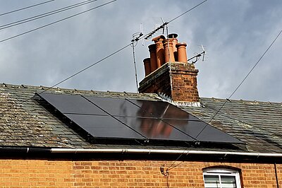 solar panels on roof of house